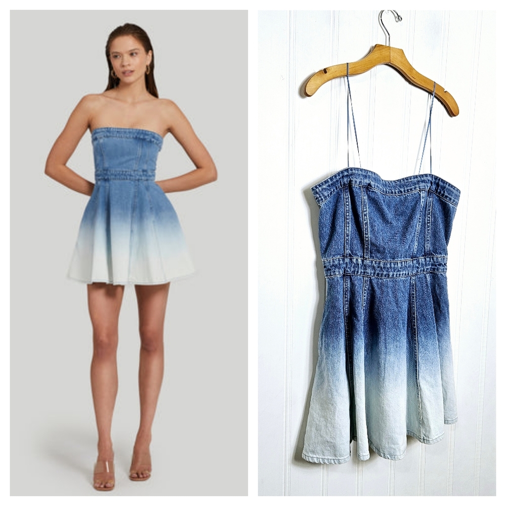 Amanda Uprichard Blue Ombre Denim Mini Dress